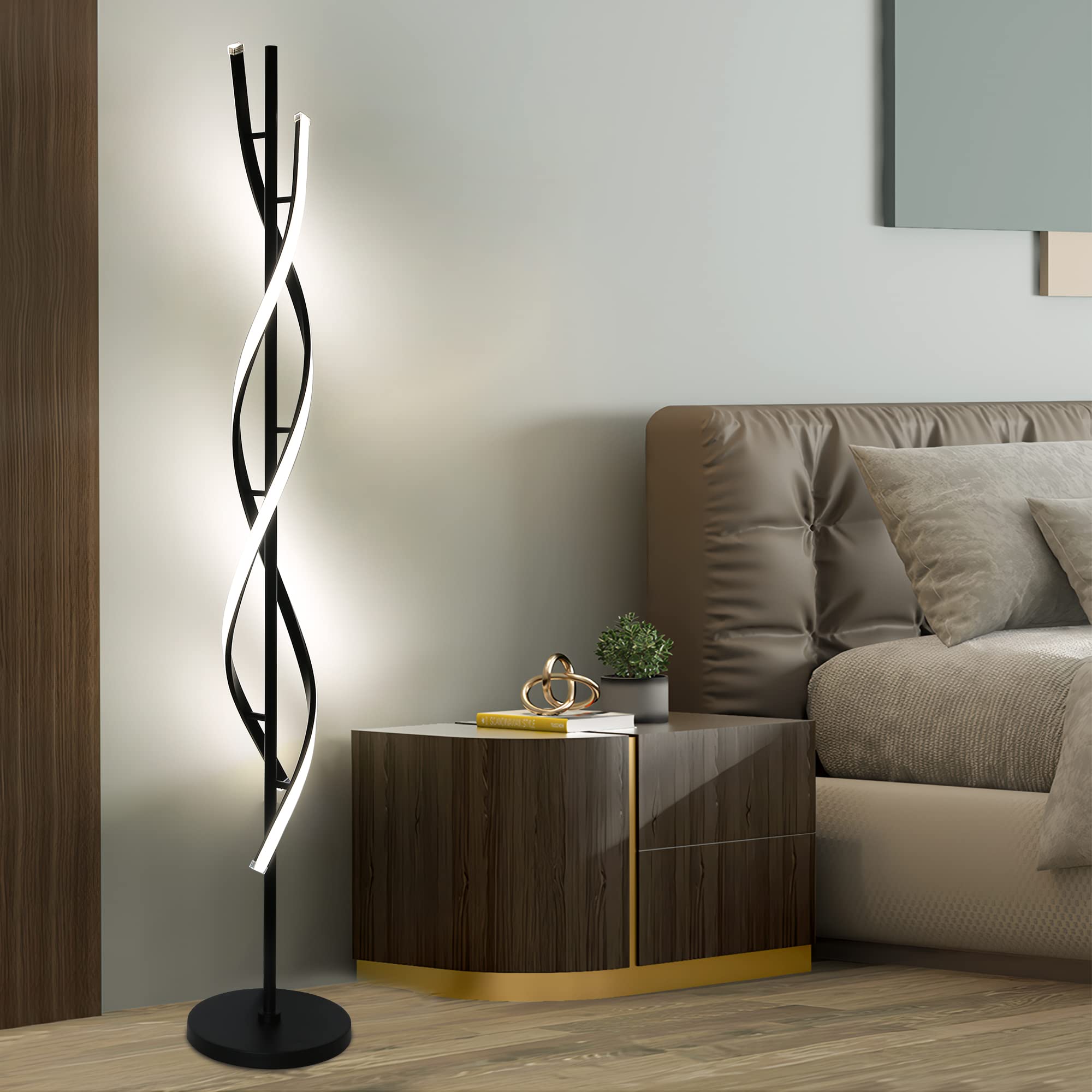 Amazon.co.jp : JUTIFAN LEDスパイラルフロアランプ リビングルーム用